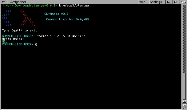 Clamiga running on AmigaOS 3
