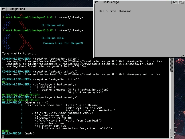 Clamiga native GUI example